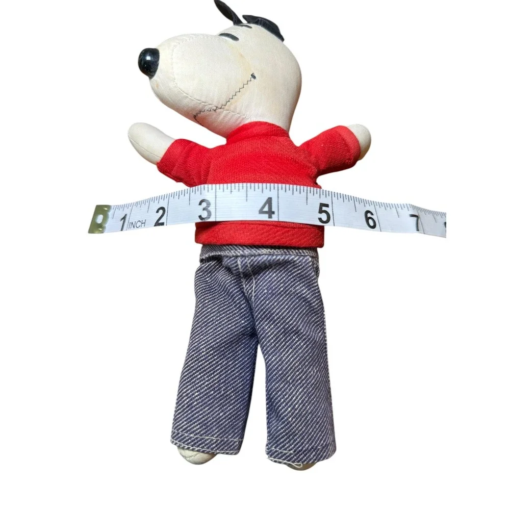 Vintage 1968 Snoopy Plush Toy Red Sweater Blue Jeans Stuffed Animal Peanuts‎